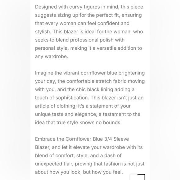 Smythe 3/4 Sleeve Blazer Cornflower Blue - Picture 6 of 13